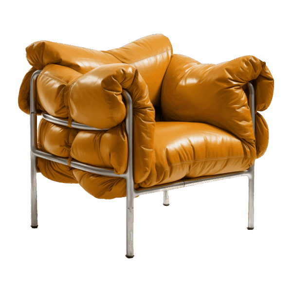 Living Room Accent Chair - Brown, Leather